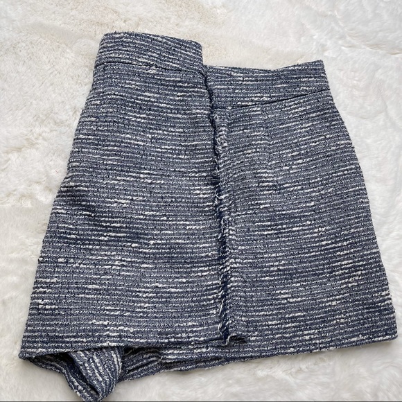 1.STATE blue white fringe tweed shorts size 8 - Picture 10 of 12